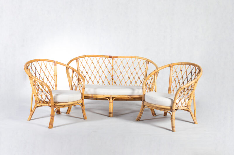 Vintage Three Piece Rattan Setting