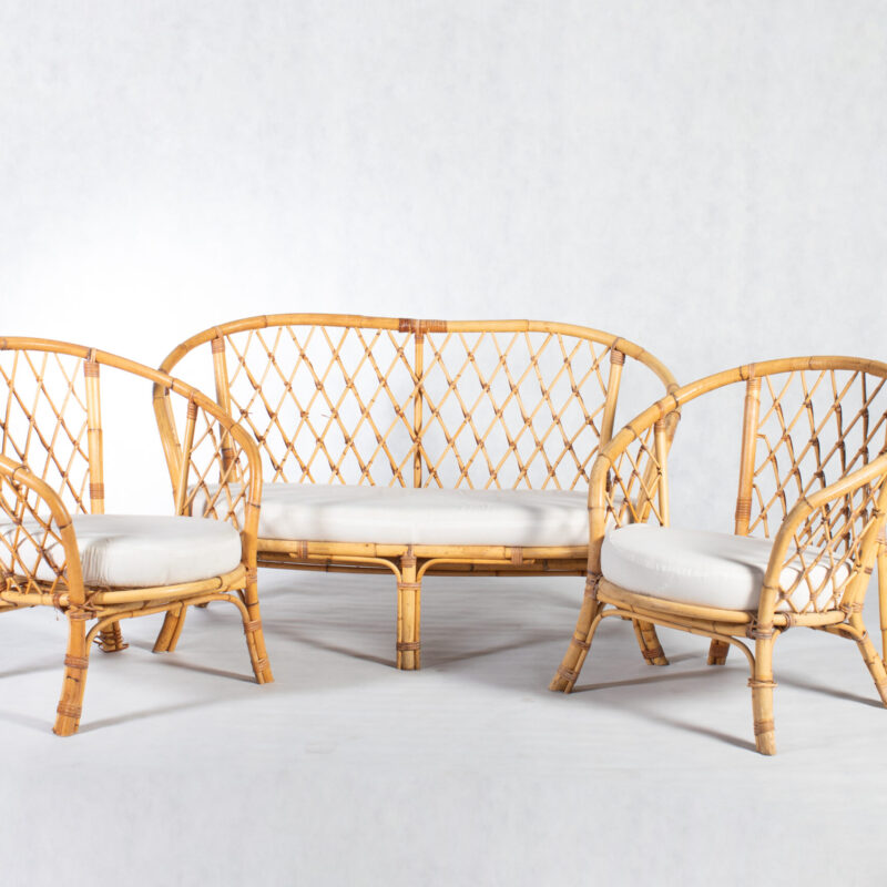 Vintage Three Piece Rattan Setting