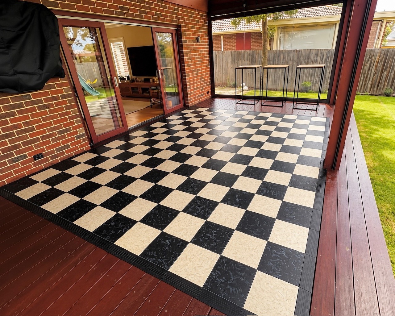 Black and white dance floor