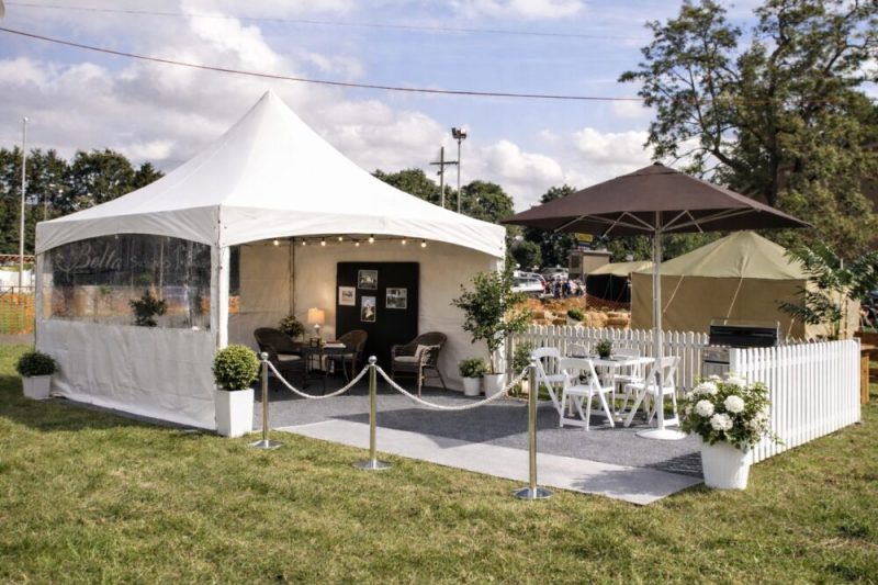 4.5m x 4.5m Classic peaked marquee installed in coldstream for a corporate event.